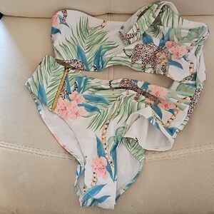 Tropical Print One Piece Swimsuit